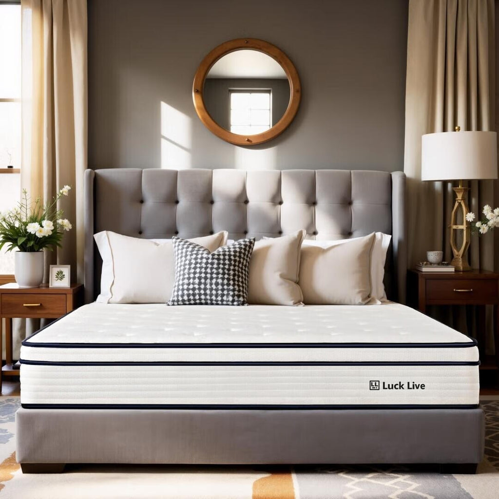 Matelas à ressorts indépendants ensachés en mousse à mémoire de forme de 10 pouces de taille moyenne, livré dans une boîte