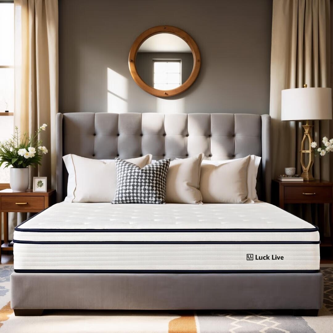 Matelas à ressorts indépendants ensachés en mousse à mémoire de forme de 10 pouces de taille moyenne, livré dans une boîte
