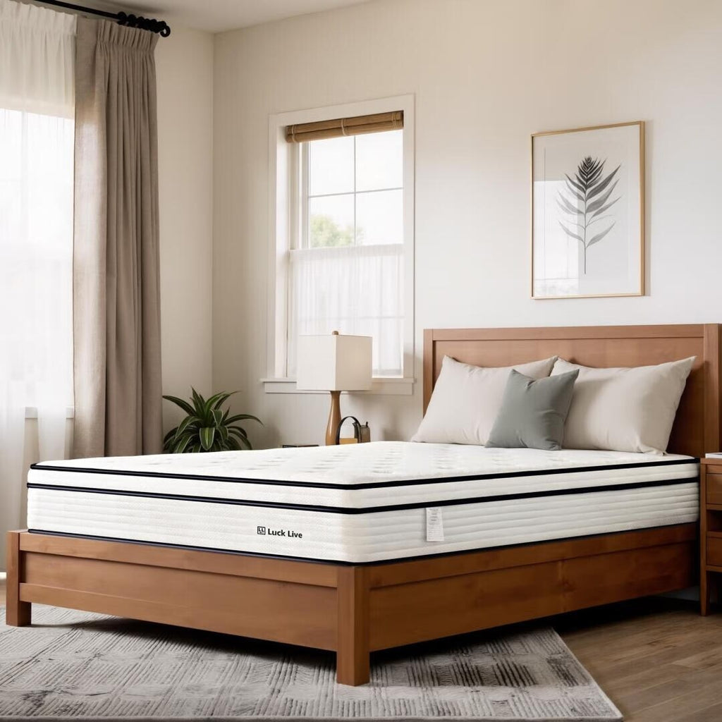 Matelas à ressorts indépendants ensachés en mousse à mémoire de forme de 10 pouces de taille moyenne, livré dans une boîte