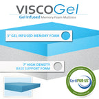 Matelas en mousse à mémoire de forme de 10 pouces avec gel thermorégulateur