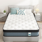 Matelas en mousse à mémoire de forme de 10 pouces et ressorts ensachés - Blanc