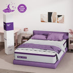 Matelas hybride à ressorts ensachés et mousse à mémoire de forme de 10 pouces, matelas à plateau-coussin