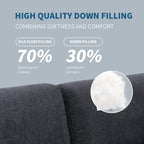 Canapé sectionnel en polyester 102,4 L avec repose-pieds réversible, coussins épais et pieds en plastique