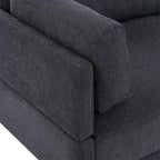 Canapé sectionnel en polyester en forme de L de 102,4 pouces avec repose-pieds réversible, coussins épais et pieds en plastique résistants