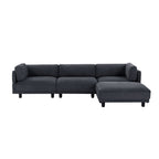 Canapé sectionnel en polyester en forme de L de 102,4 pouces avec repose-pieds réversible, coussins épais et pieds en plastique résistants