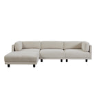Canapé en L en polyester de 102,4 po avec repose-pieds réversible