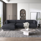Canapé en L en polyester de 102,4 po avec repose-pieds réversible