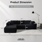Canapé sectionnel Cloud en forme de L 104 - Canapé modulaire à assise profonde pour salon et chambre, sans assemblage