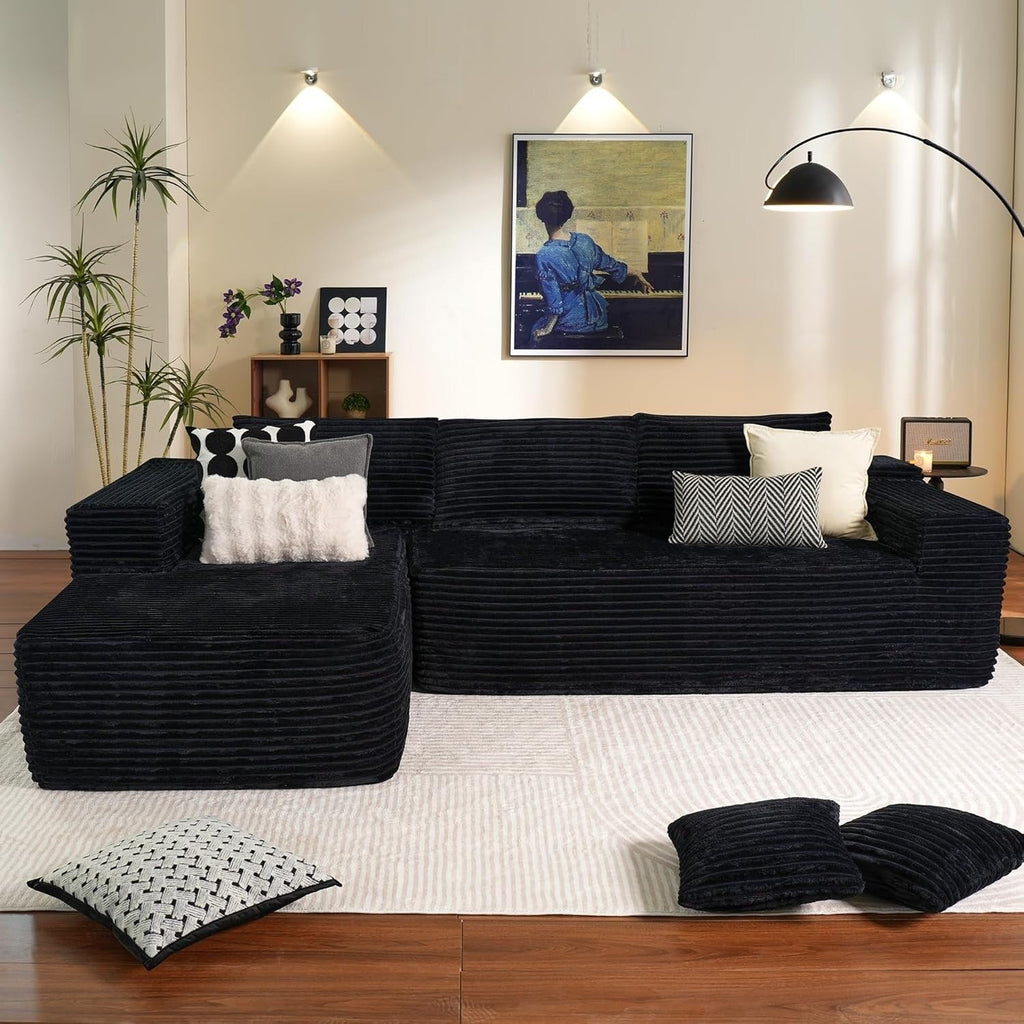 Canapé sectionnel Cloud en forme de L 104 - Canapé modulaire à assise profonde pour salon et chambre, sans assemblage