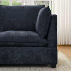 Canapé 3 places en chenille 105 avec coussins à 2 couches, mousse haute résilience