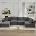 Canapé sectionnel Cloud 106 en L avec méridienne orientée vers la gauche, canapé modulaire moderne à assise profonde pour salon, aucun assemblage requis