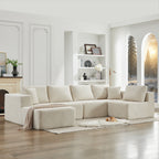 Canapé sectionnel Cloud 106 en L avec méridienne orientée vers la gauche, canapé modulaire moderne à assise profonde pour salon, aucun assemblage requis