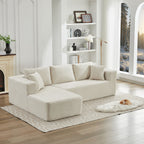Canapé sectionnel Cloud 106 en L avec méridienne orientée vers la gauche, canapé modulaire moderne à assise profonde pour salon, aucun assemblage requis