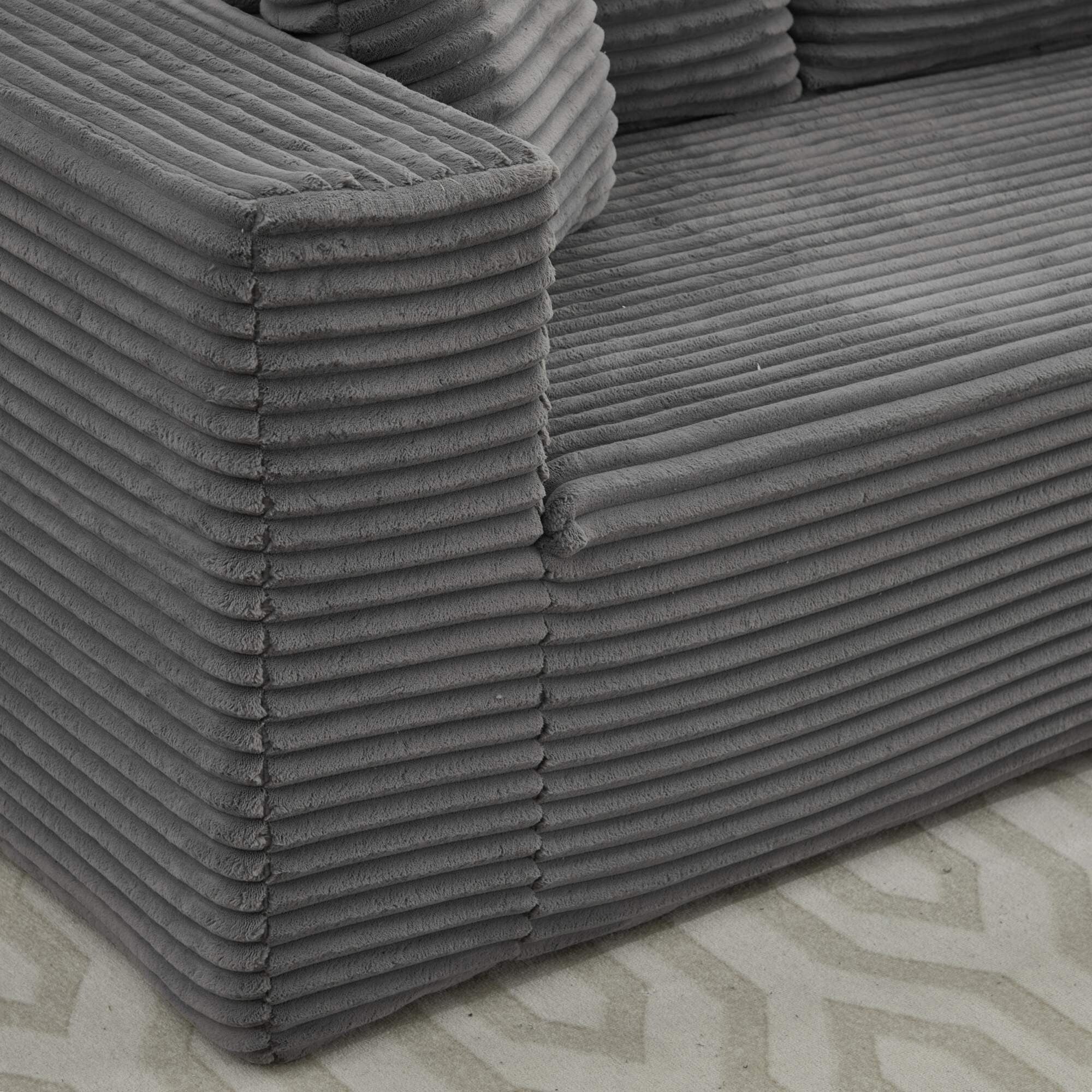 Canapé d'angle Cloud 106 en forme de L avec méridienne orientée vers la droite, canapé modulaire moderne à assise profonde pour salon, aucun assemblage requis