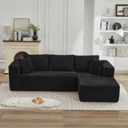 Canapé d'angle Cloud 106 en forme de L avec méridienne orientée vers la droite, canapé modulaire moderne à assise profonde pour salon, aucun assemblage requis