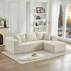 Canapé d'angle Cloud 106 en forme de L avec méridienne orientée vers la droite, canapé modulaire moderne à assise profonde pour salon, aucun assemblage requis