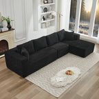 Canapé d'angle Cloud 106 en forme de L avec méridienne orientée vers la droite, canapé modulaire moderne à assise profonde pour salon, aucun assemblage requis