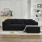 Canapé d'angle Cloud 106 en forme de L avec méridienne orientée vers la droite, canapé modulaire moderne à assise profonde pour salon, aucun assemblage requis