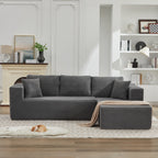 Canapé d'angle Cloud 106 en forme de L avec méridienne orientée vers la droite, canapé modulaire moderne à assise profonde pour salon, aucun assemblage requis