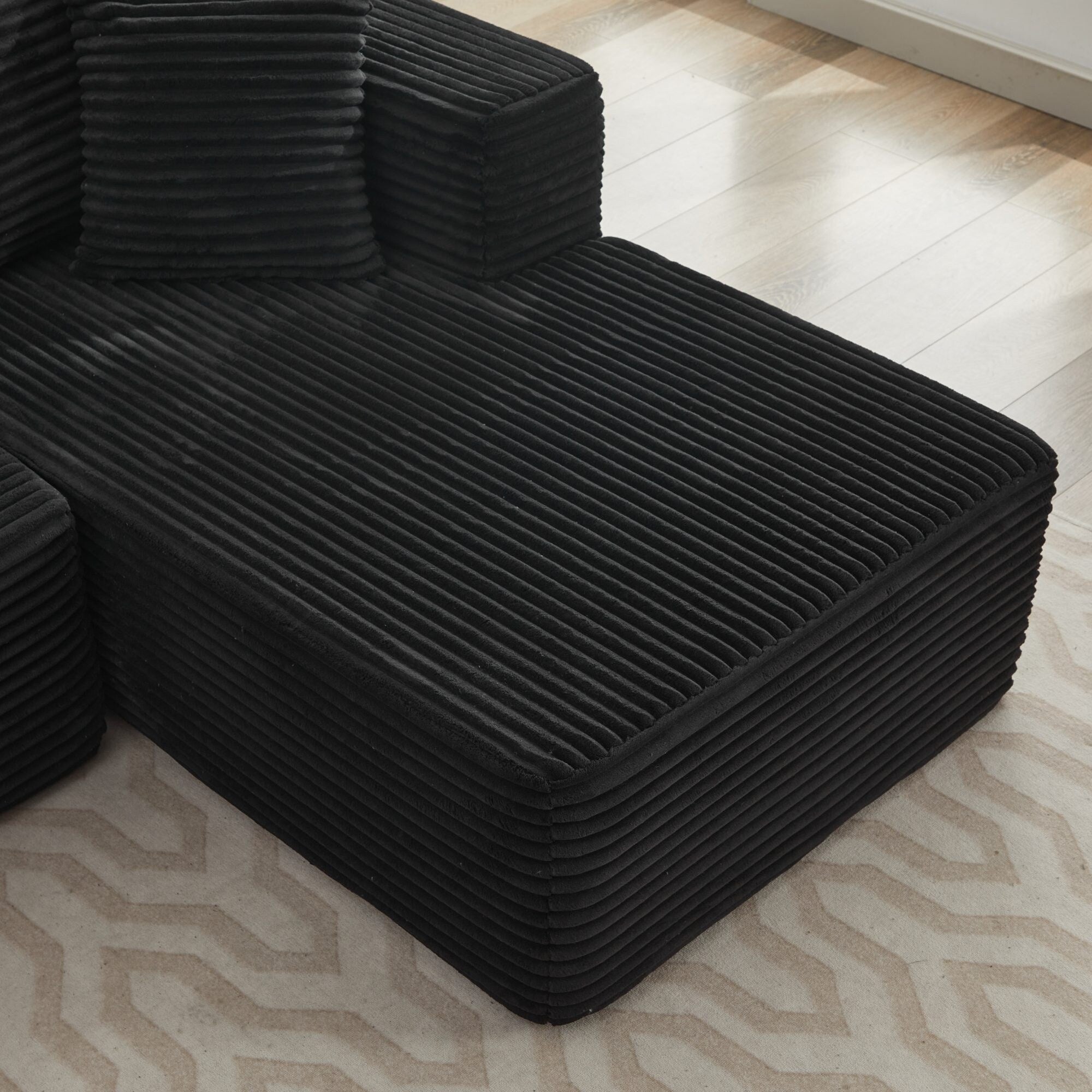 Canapé d'angle Cloud 106 en forme de L avec méridienne orientée vers la droite, canapé modulaire moderne à assise profonde pour salon, aucun assemblage requis