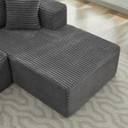 Canapé d'angle Cloud 106 en forme de L avec méridienne orientée vers la droite, canapé modulaire moderne à assise profonde pour salon, aucun assemblage requis