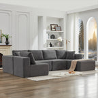 Canapé d'angle Cloud 106 en forme de L avec méridienne orientée vers la droite, canapé modulaire moderne à assise profonde pour salon, aucun assemblage requis