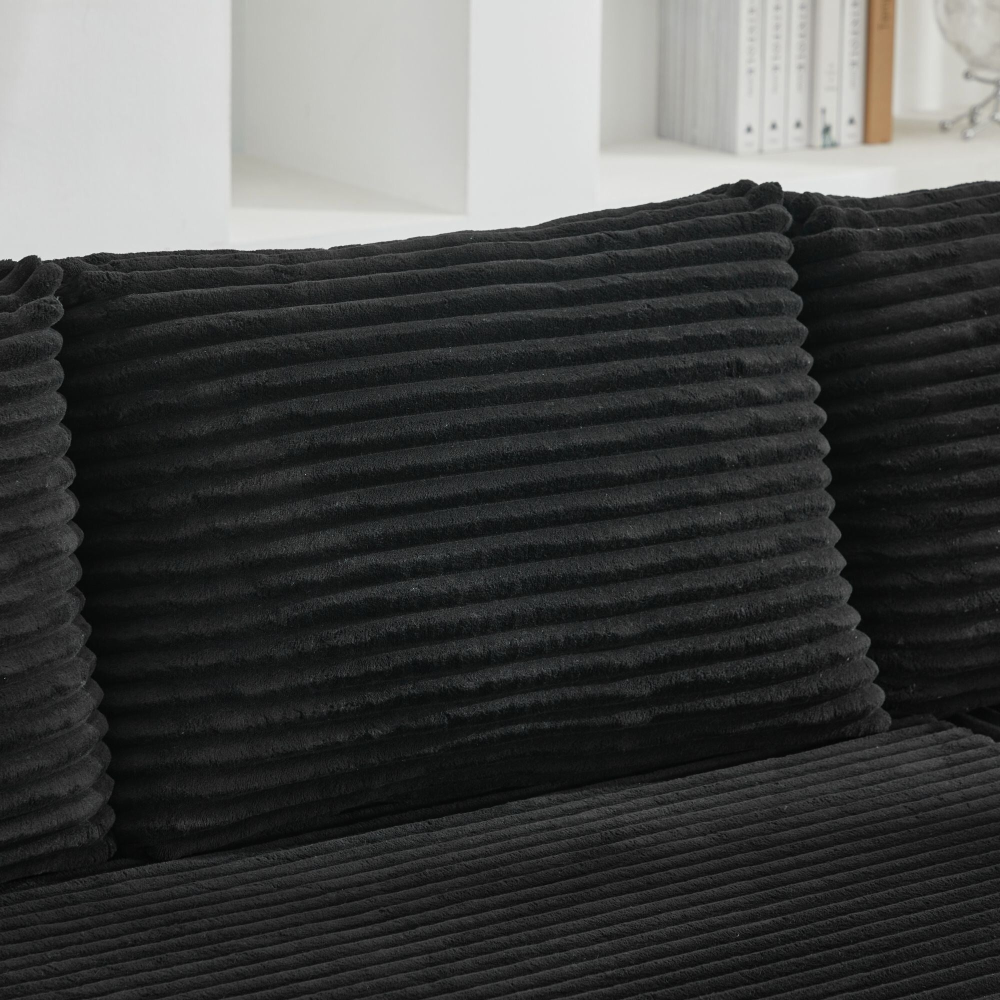 Canapé d'angle Cloud 106 en forme de L avec méridienne orientée vers la droite, canapé modulaire moderne à assise profonde pour salon, aucun assemblage requis