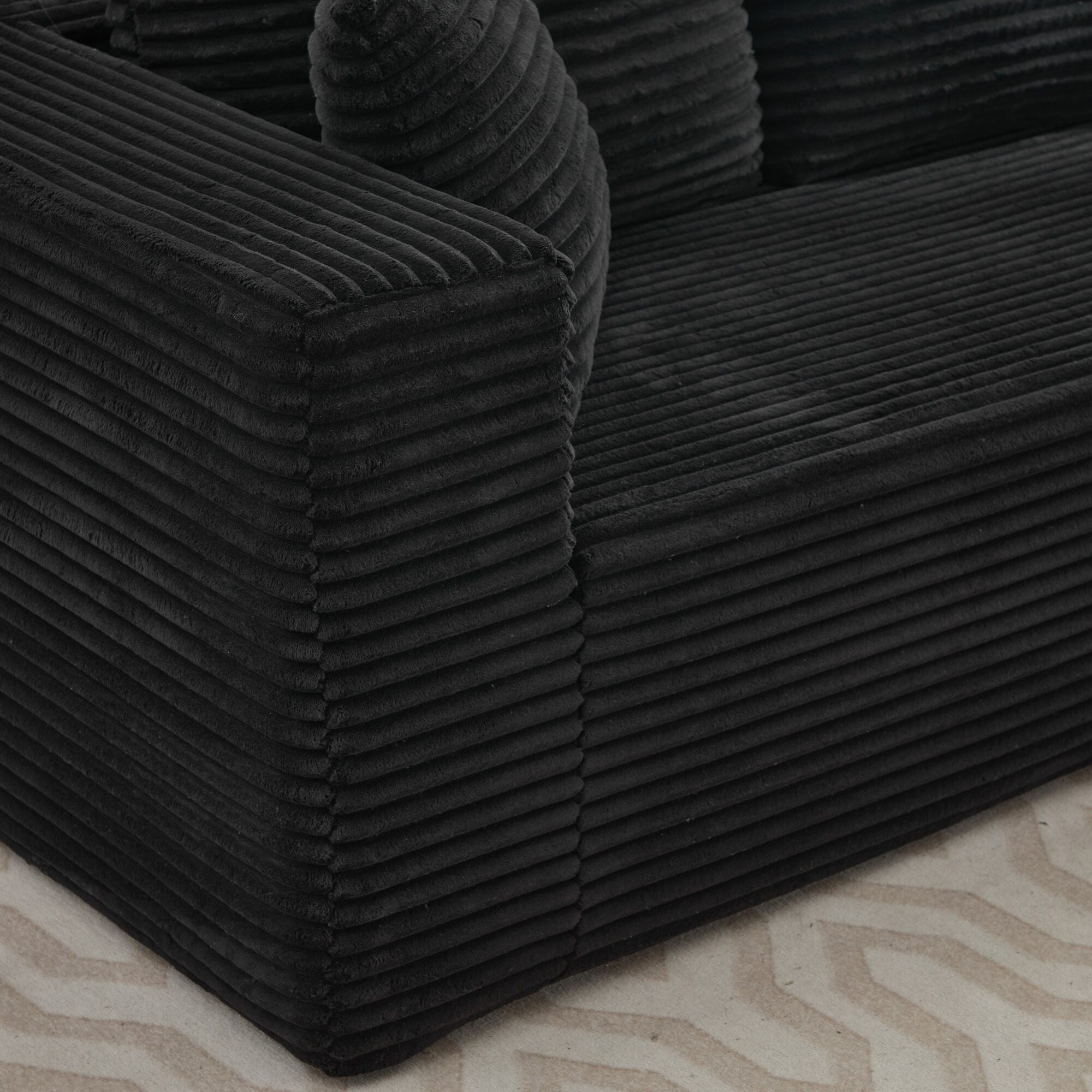Canapé d'angle Cloud 106 en forme de L avec méridienne orientée vers la droite, canapé modulaire moderne à assise profonde pour salon, aucun assemblage requis