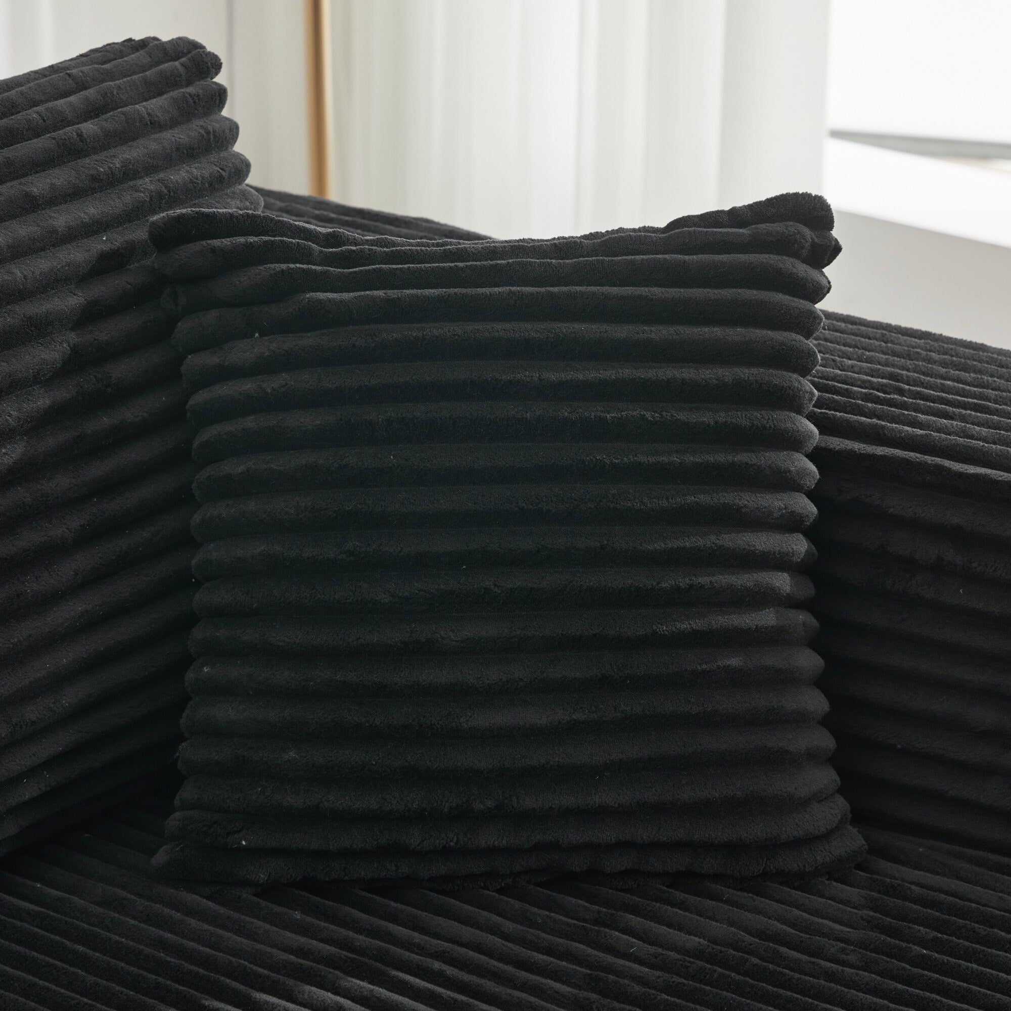 Canapé d'angle Cloud 106 en forme de L avec méridienne orientée vers la droite, canapé modulaire moderne à assise profonde pour salon, aucun assemblage requis