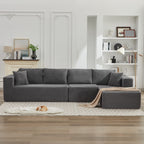 Canapé d'angle Cloud 106 en forme de L avec méridienne orientée vers la droite, canapé modulaire moderne à assise profonde pour salon, aucun assemblage requis