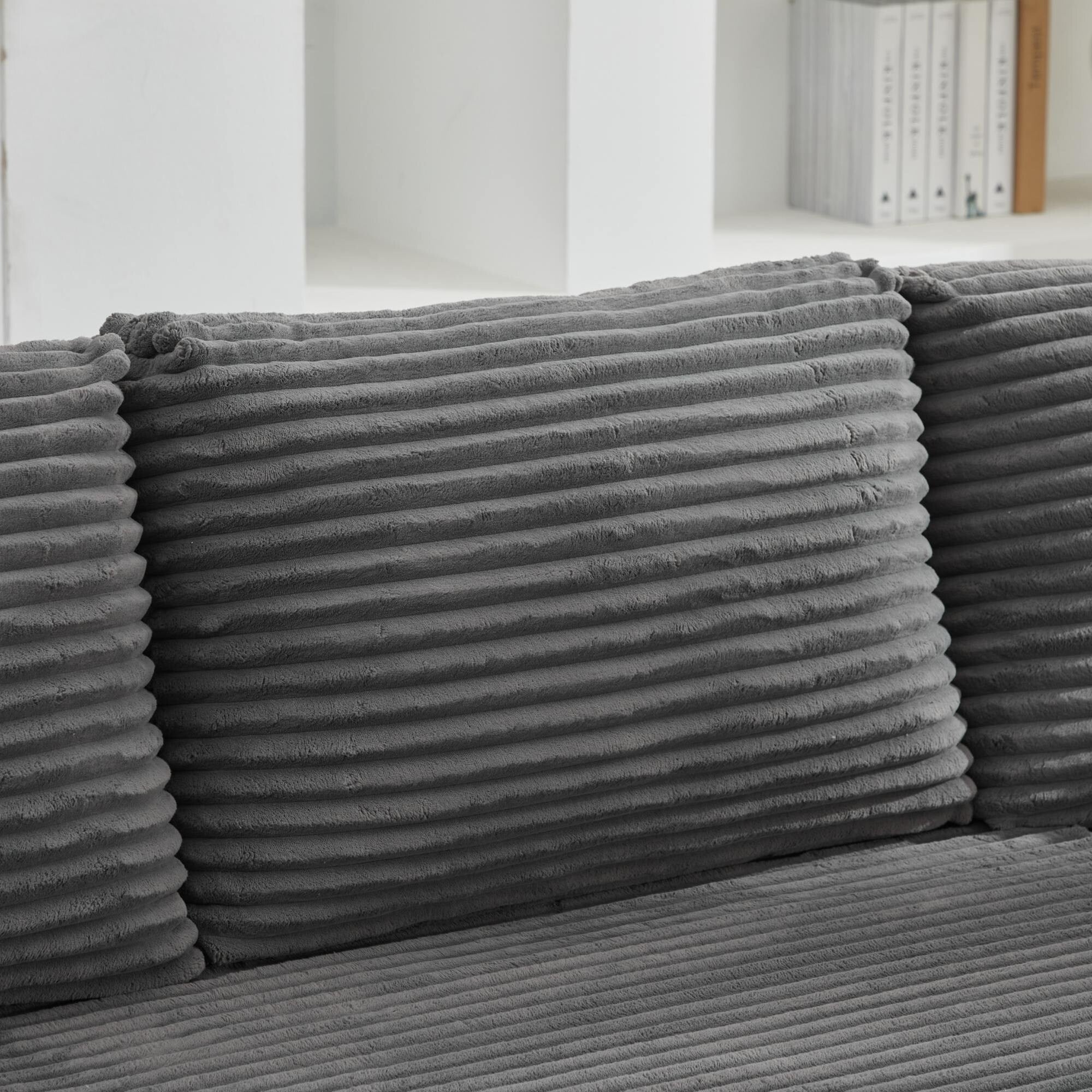 Canapé d'angle Cloud 106 en forme de L avec méridienne orientée vers la droite, canapé modulaire moderne à assise profonde pour salon, aucun assemblage requis