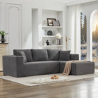 Canapé d'angle Cloud 106 en forme de L avec méridienne orientée vers la droite, canapé modulaire moderne à assise profonde pour salon, aucun assemblage requis