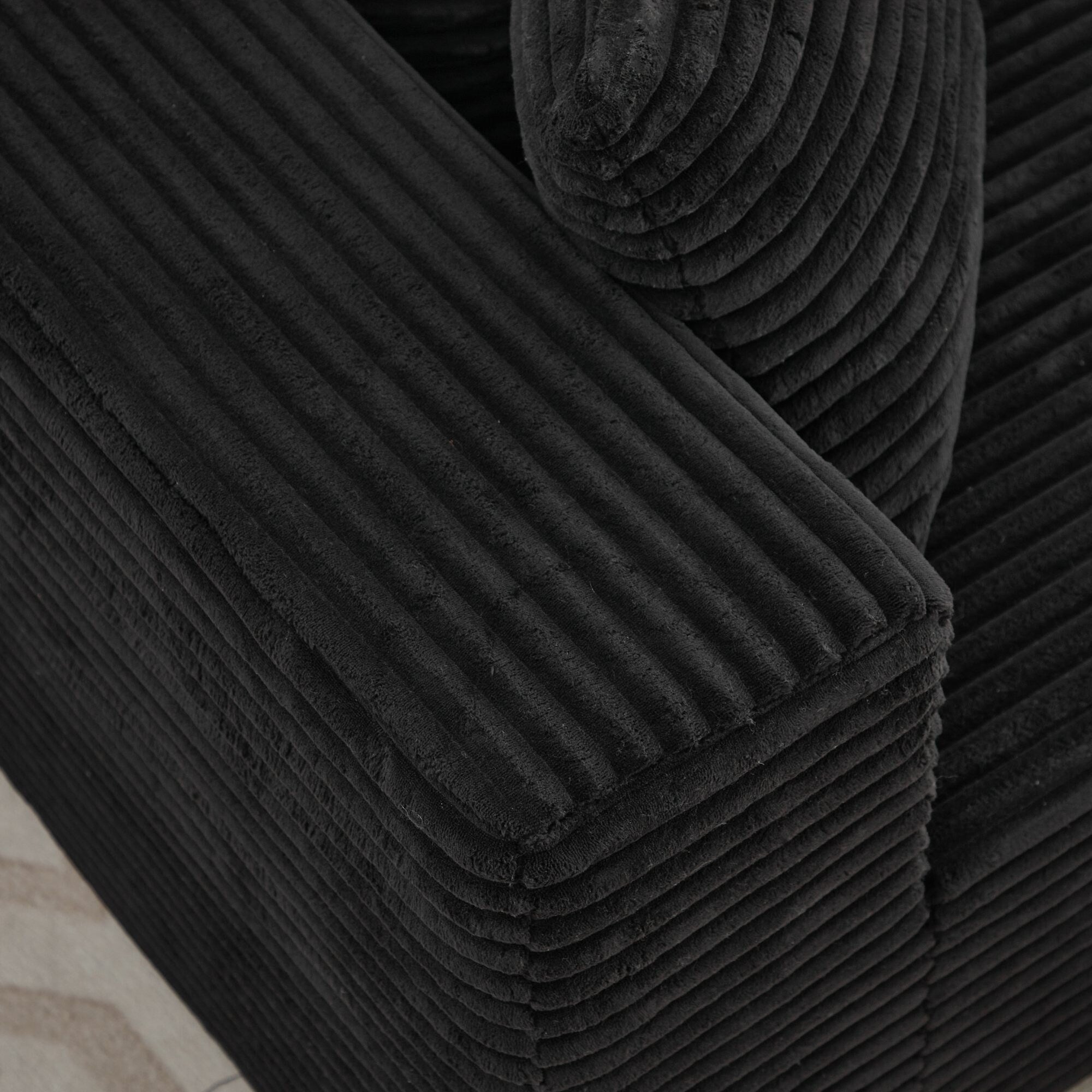 Canapé d'angle Cloud 106 en forme de L avec méridienne orientée vers la droite, canapé modulaire moderne à assise profonde pour salon, aucun assemblage requis
