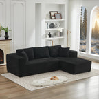 Canapé d'angle Cloud 106 en forme de L avec méridienne orientée vers la droite, canapé modulaire moderne à assise profonde pour salon, aucun assemblage requis
