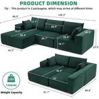 Canapé modulaire Cloud 108 - Canapé en L à assise profonde avec méridienne, canapé de salon et de chambre rembourré