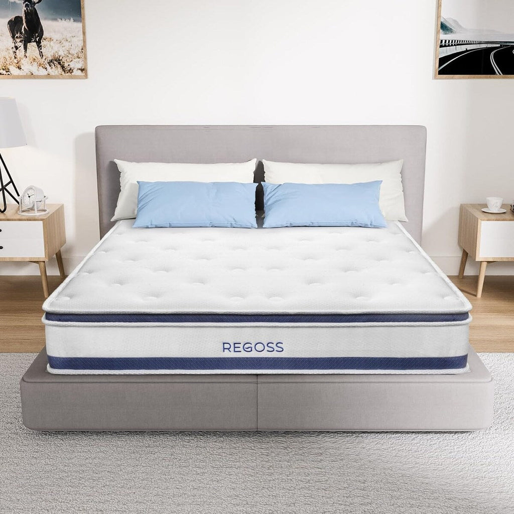 Matelas hybride en mousse à ressorts de 10 pouces, matelas double grandeur, dans une boîte