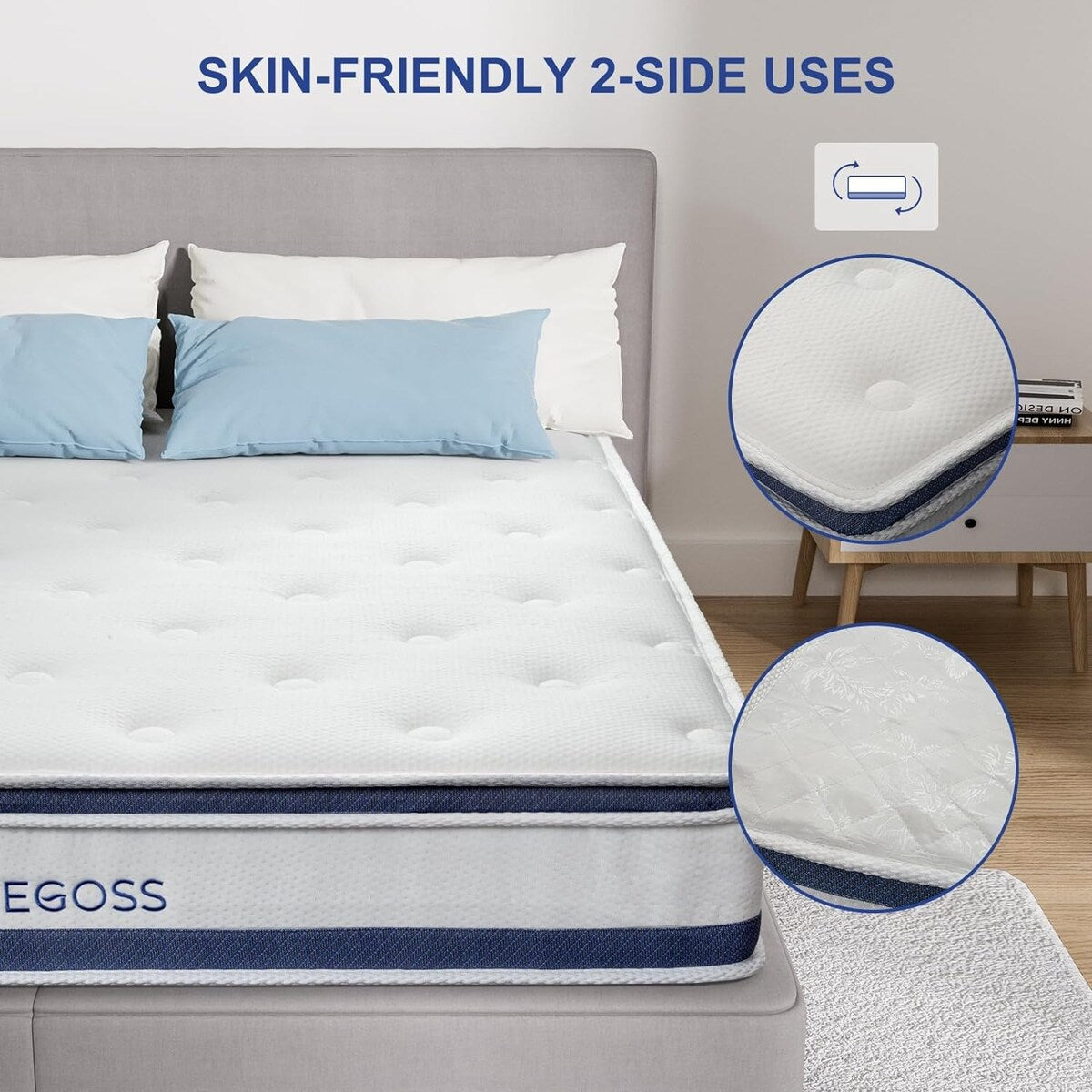 Matelas hybride en mousse à ressorts de 10 pouces, matelas double grandeur, dans une boîte