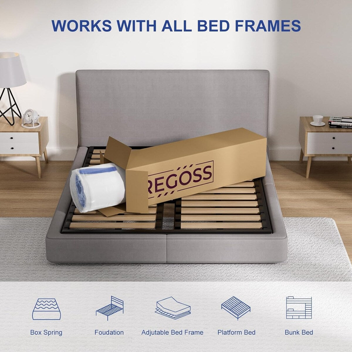 Matelas hybride en mousse à ressorts de 10 pouces, matelas double grandeur, dans une boîte