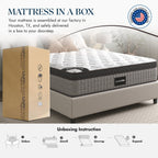 Assemblé aux États-Unis - Matelas hybride 10 Diamond à ressorts ensachés et mousse à mémoire de forme Cool Gel