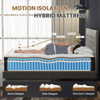 10 matelas hybrides moelleux avec ressorts indépendants et mousse à mémoire de forme, sans fibre de verre
