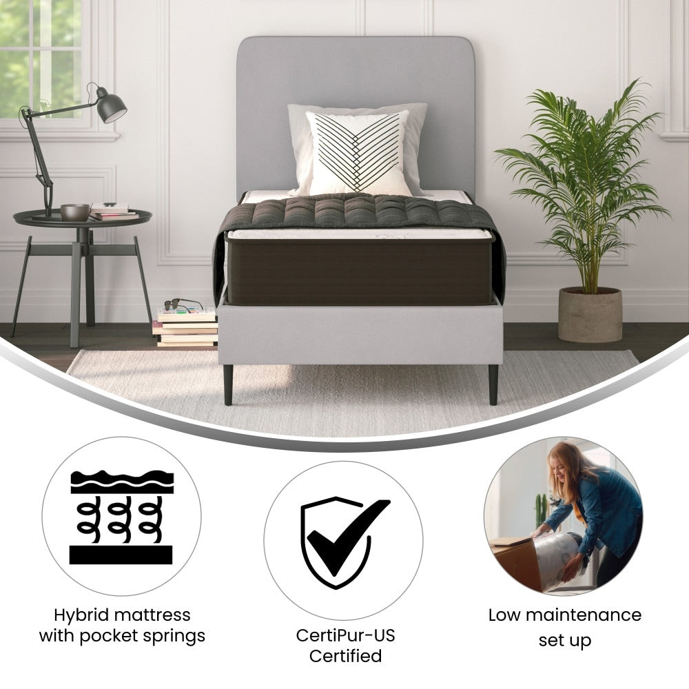 Matelas hybride en mousse et ressorts ensachés, matelas dans une boîte