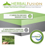 10 matelas en mousse à mémoire de forme avec extrait de thé vert