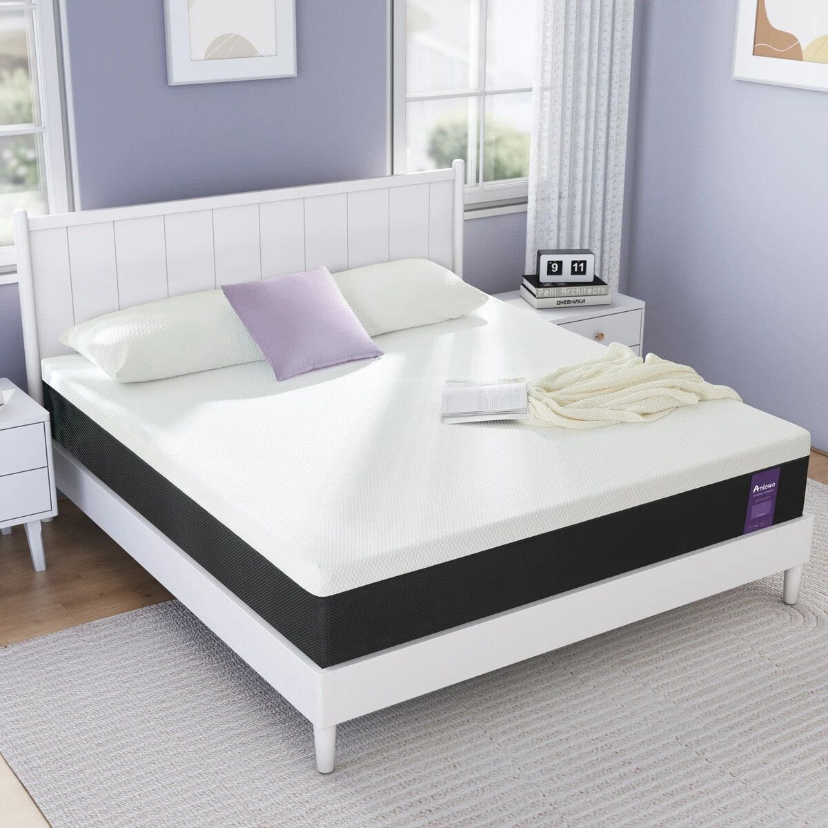 10 matelas en mousse à mémoire de forme moyenne sans bruit infusé Ge