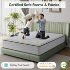 Matelas hybrides en mousse à mémoire de forme rafraîchissante de 10 pouces, confort moelleux, dans une boîte