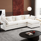 Canapé sectionnel Cloud en L 111.4 avec pouf - Canapé 4 places en chenille pour salon