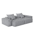 Canapé modulaire 4 places en chenille, capitonné et scintillant, base antidérapante, 113,39 $