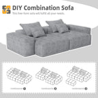 Canapé modulaire 4 places en chenille, capitonné et scintillant, base antidérapante, 113,39 $