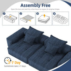 Canapé modulaire 4 places en chenille, capitonné et scintillant, base antidérapante, 113,39 $