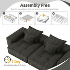 Canapé modulaire 4 places en chenille, capitonné et scintillant, base antidérapante, 113,39 $