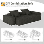 Canapé modulaire 4 places en chenille, capitonné et scintillant, base antidérapante, 113,39 $